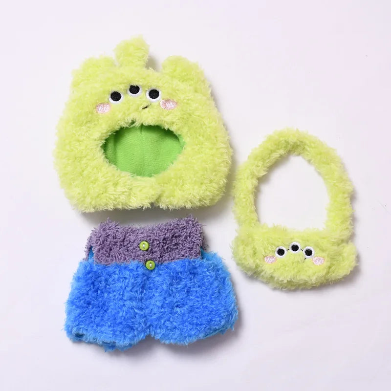 15cm/17cm Labubu I II Doll Clothing Cute Plush Three eyed Monster Dragon Meow Set Sitting Party Clothing Plush Doll Clothes