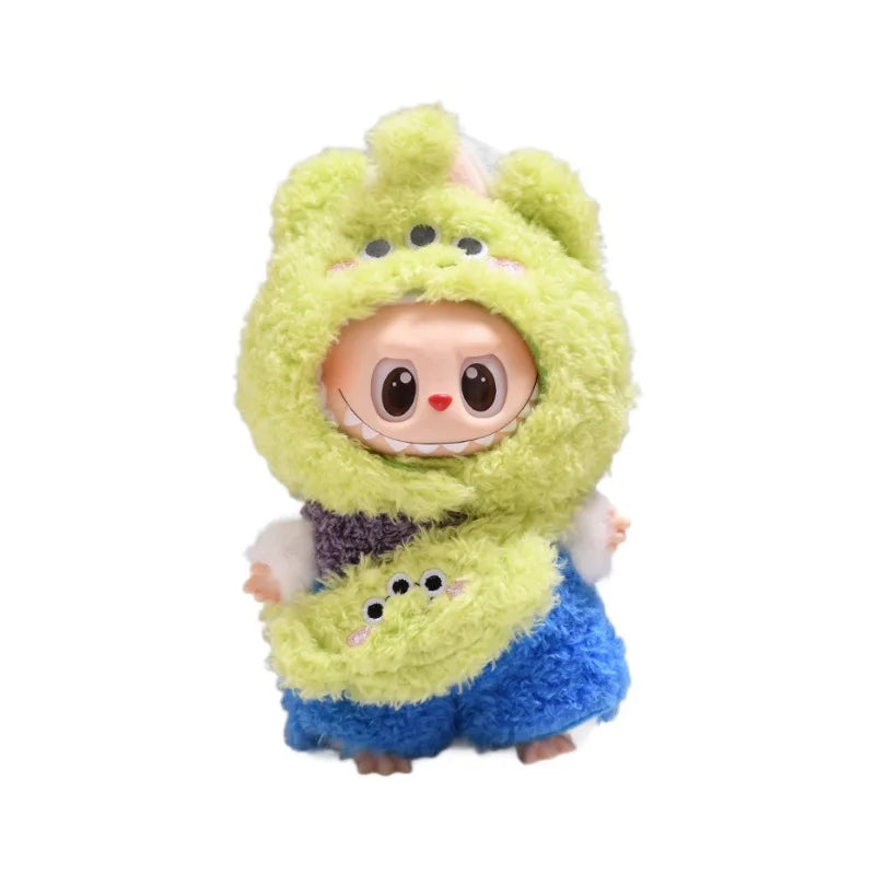 15cm/17cm Labubu I II Doll Clothing Cute Plush Three eyed Monster Dragon Meow Set Sitting Party Clothing Plush Doll Clothes