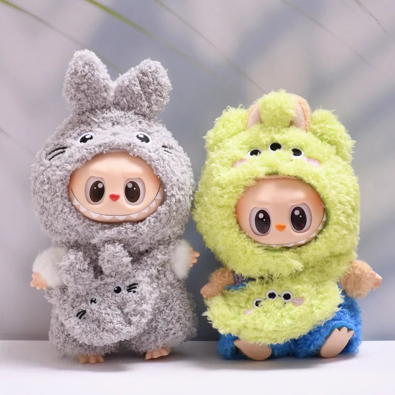 15cm/17cm Labubu I II Doll Clothing Cute Plush Three eyed Monster Dragon Meow Set Sitting Party Clothing Plush Doll Clothes