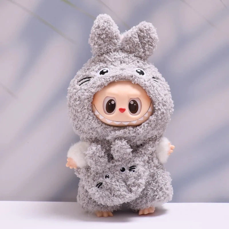 15cm/17cm Labubu I II Doll Clothing Cute Plush Three eyed Monster Dragon Meow Set Sitting Party Clothing Plush Doll Clothes