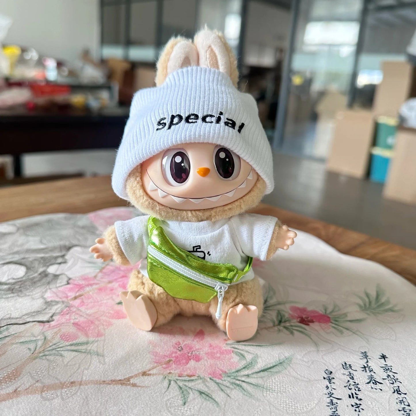 17cm Labubu I II Idol Dolls Clothing with Bag Plush Doll'S Clothes Outfit Accessories For Korea Kpop Exo Sitting Party