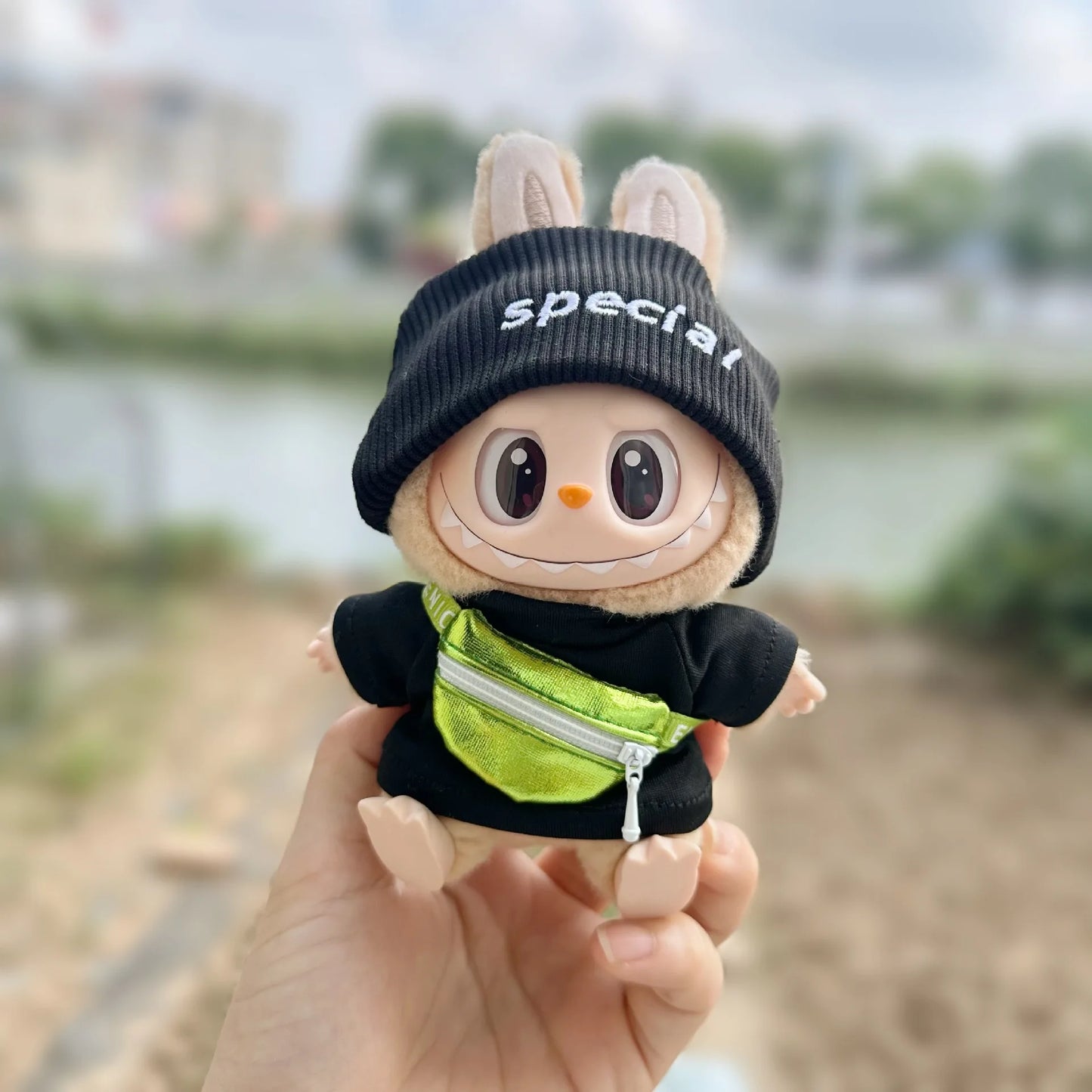 17cm Labubu I II Idol Dolls Clothing with Bag Plush Doll'S Clothes Outfit Accessories For Korea Kpop Exo Sitting Party