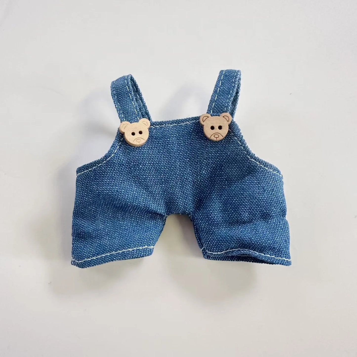 15cm/17cm Labubu I II Doll Clothing Cute And Simple Denim Doll Clothing Set with Hat Accessories Plush Doll Set