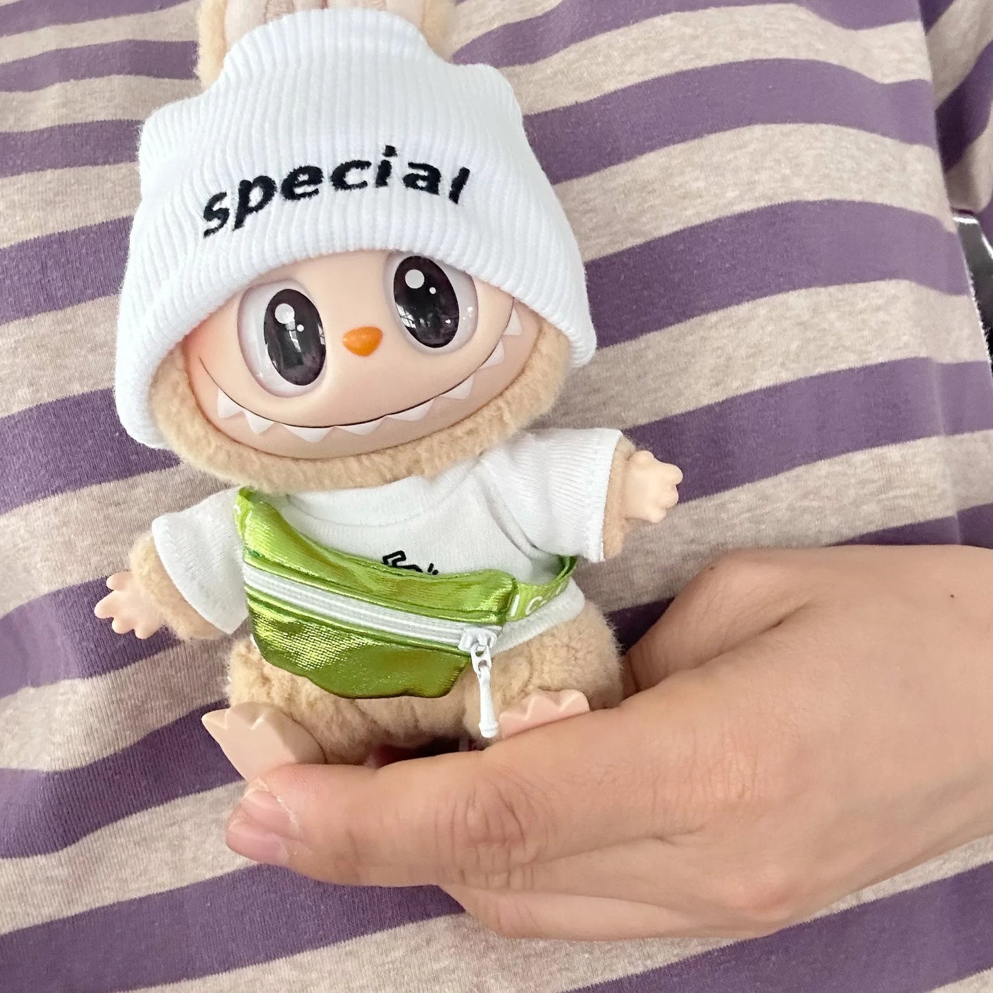 17cm Labubu I II Idol Dolls Clothing with Bag Plush Doll'S Clothes Outfit Accessories For Korea Kpop Exo Sitting Party
