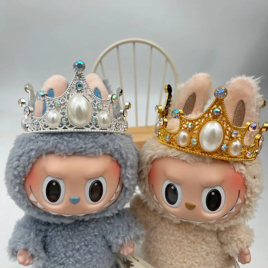 17cm Labubu Idol Dolls Retro Crown Headwear Accessories Cute Korea Kpop Exo Hoodie Plush Doll'S DIY Girls Accessories